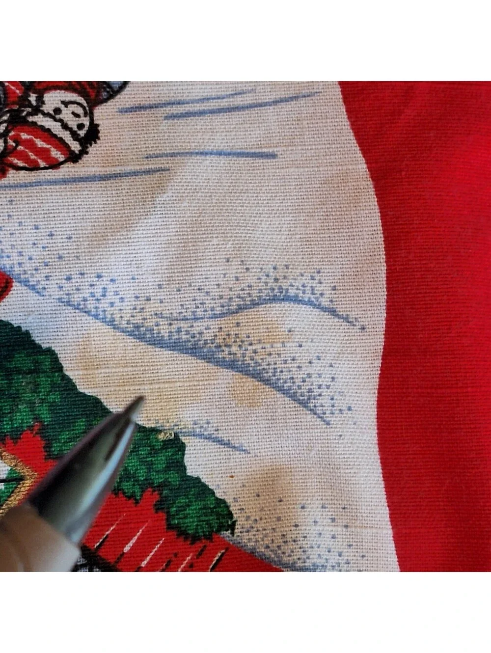VTG Christmas Hometown Tablecloth Sunweave Linen 62